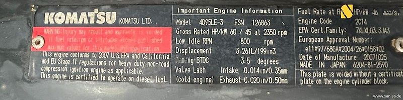 Komatsu WA 80-5/4.1 Schaufel/Paletten Gabel/4397 Std
