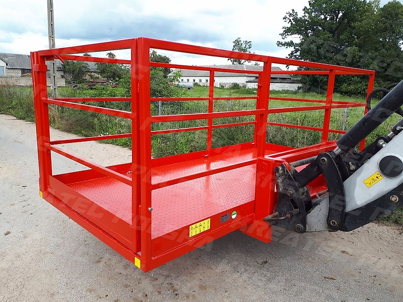 KREATEC Arbeitskorb, Arbeitsbühne mit Riffelblech 1,2 bis 6,0 m Breite