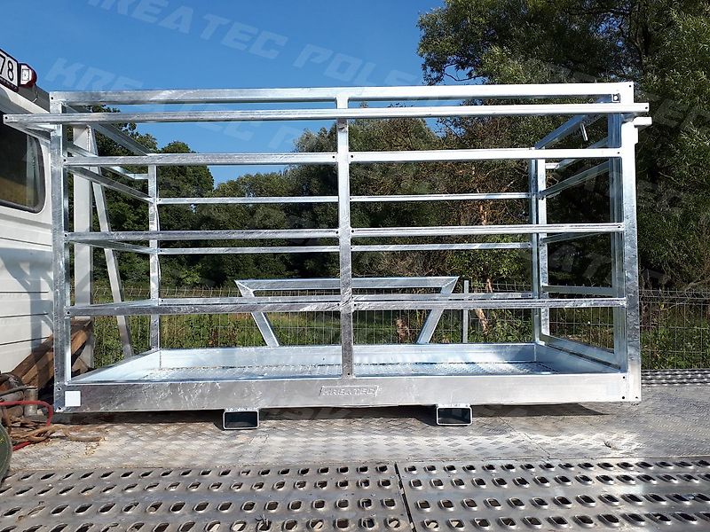 KREATEC Arbeitskorb, Arbeitsbühne mit Riffelblech 1,2 bis 6,0 m Breite